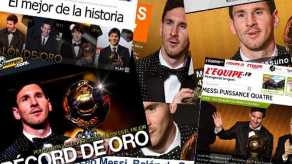 Repercusiones en los medios por el Balón de Oro de Messi