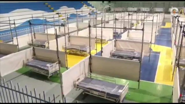 Gimnasio Municipal de San Pedro Sula es equipado para atender pacientes de coronavirus