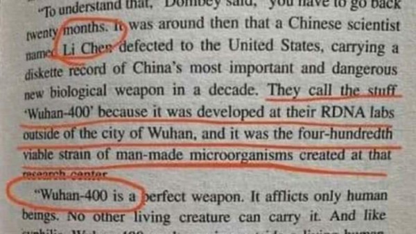 El aterrador libro que predijo la pandemia de coronavirus para el 2020 con origen en Wuhan