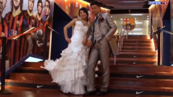 VIDEO: Boda en el Camp Nou previo al clásico