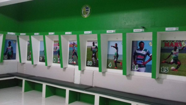 El bonito camerino de Las Delicias, equipo que eliminó a Motagua en la Copa Presidente 2018&nbsp;&nbsp;