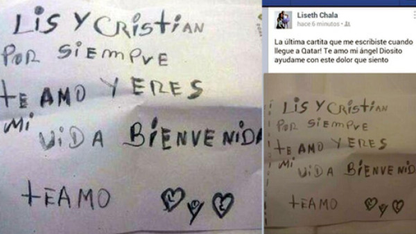 La última carta que le escribió 'Chucho” Benítez a su esposa
