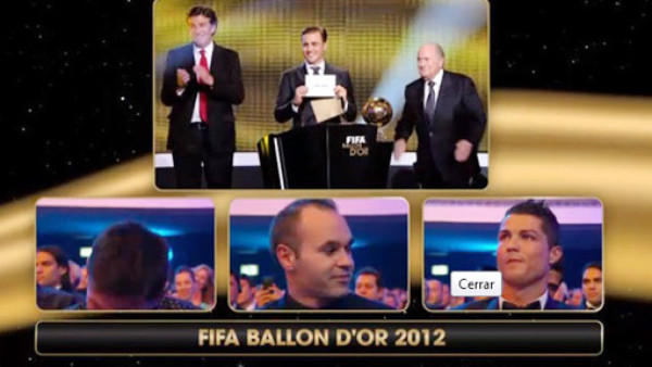 El rostro de Cristiano al saber que Messi era el ganador