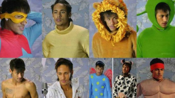 El extrovertido Neymar se disfrazó de Elvis, Rambo y hasta de vaca