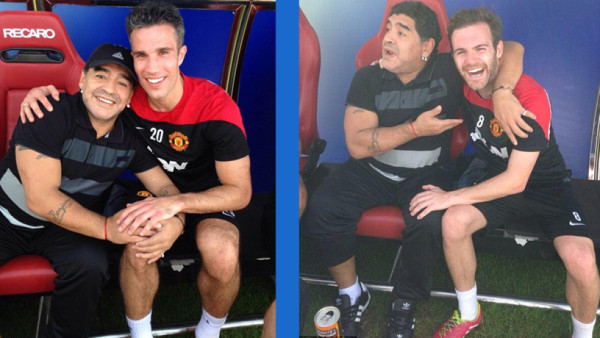 Diego Maradona visitó al Manchester United en Dubai