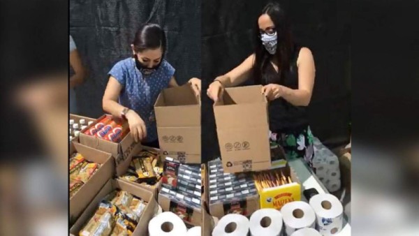 La hija del 'Chapo' Guzmán regala víveres y mascarillas con la imagen de su padre