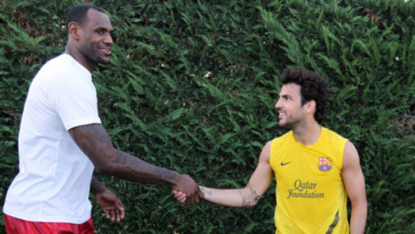 LeBron James visitó el entrenamiento del Barcelona