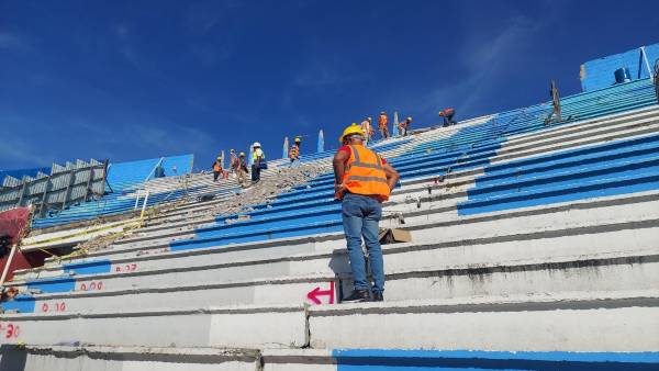 Primeras imágenes de las obras en el estadio Nacional de Tegucigalpa. Foto: HCH