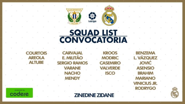 Uno jugará su último partido: La revolución de Zidane en el 11 del Real Madrid ante el Leganés