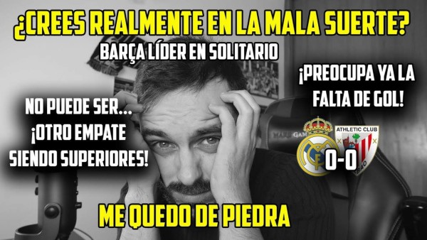 Real Madrid es torturado con memes tras empatar con el Athletic en LaLiga&nbsp;&nbsp;