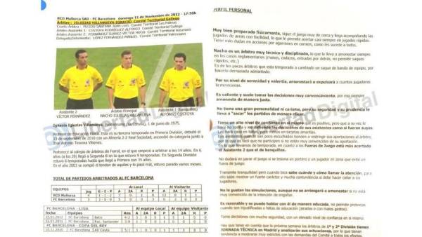 El informe de Negreira sobre Iglesias Villanueva.