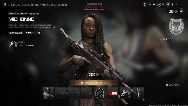 Michonne, de The Walking Dead, ya disponible en Call of Duty: Modern Warfare 3 y Warzone