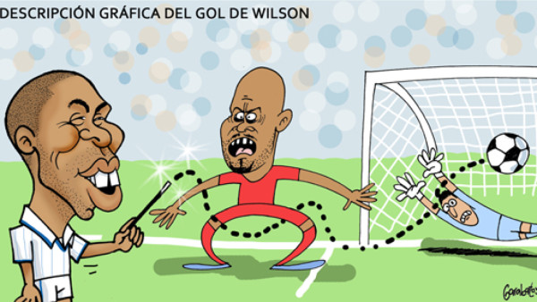 Caricatura dedicada al golazo de Wilson Palacios