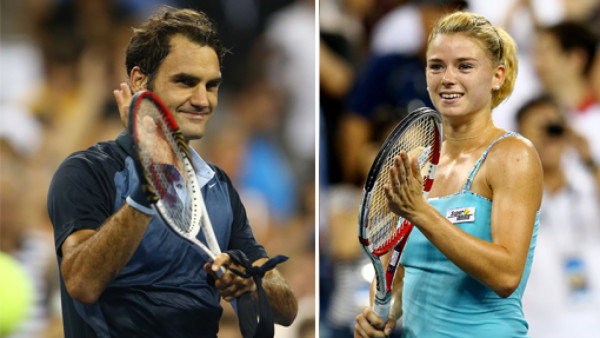 Federer y Djokovic avanzan, Giorgi sorprende a Wozniacki