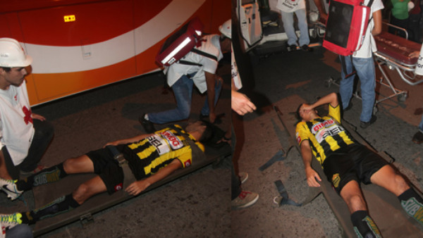 Juan Ramón Mejía salió en camilla del Victoria-Real España