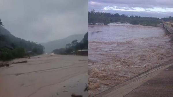 Impactantes fotos: El río Choluteca se desbordó anoche en Tegucigalpa tras el paso de Iota