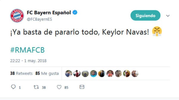 Redes sociales del Bayern se rinden a Keylor: '¡Basta ya de pararlo todo!'