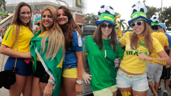 Brasileñas adornaron las gradas de Sun Life Stadium