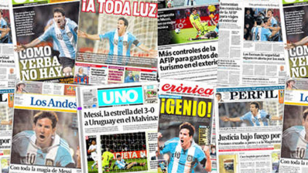 Prensa de Argentina se rinde a los pies de Messi