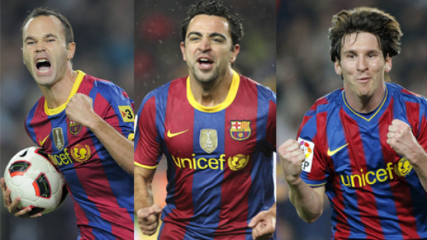Iniesta, Xavi y Messi por el Balón de Oro