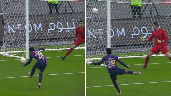 ¡El primer milagro de Courtois! Gran disparo de Lewandowski y soberbia sacada del belga para salvar al Real Madrid