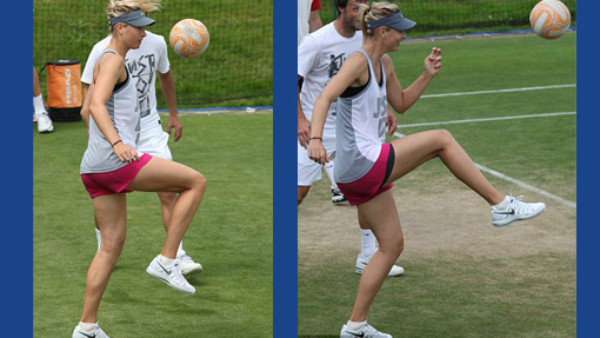 VIDEO: Maria Sharapova muestra sus dotes futbolísticos