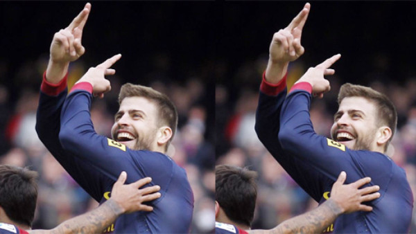 Piqué anota y hace una dedicación especial