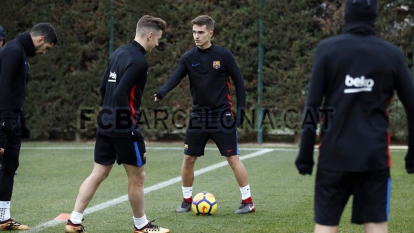 Choco Lozano entrena con el primer equipo del Barcelona en la semana del clásico