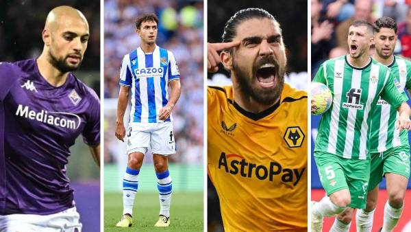 Sofyan Amrabat, Martín Zubimendi, Rubén Neves y Guido Rodríguez.