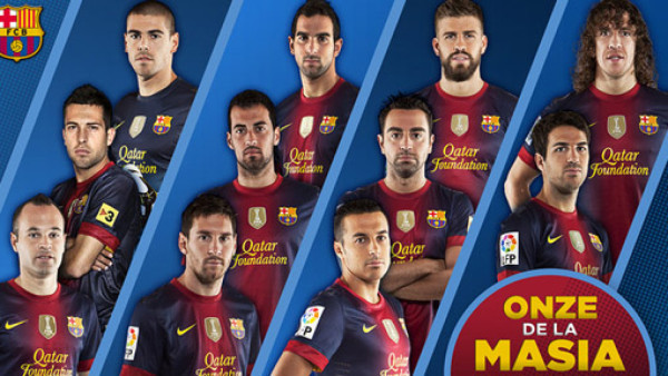 Barcelona y su once de La Masía