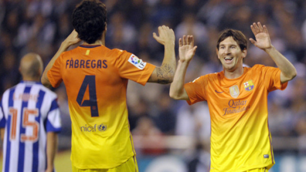 Messi hace triplete y salva al Barcelona