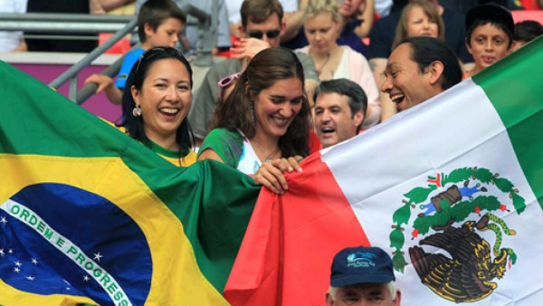 El ambientazo que se vivió en el México-Brasil en Wembley