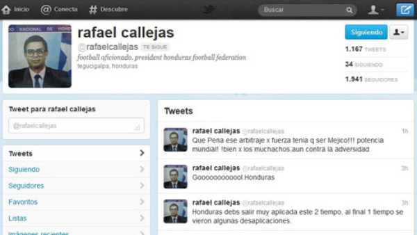 Callejas en Twitter: 'A fuerza tenía que ganar México'