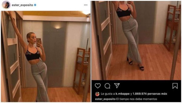 Lo descubren: Mbappé intenta seducir a la espectacular Ester Expósito en Instagram
