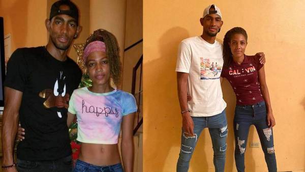 Jerry Bengtson, delantero de Olimpia, junto a su hermana Mayra.