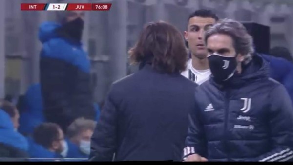 La protesta y enfado de Cristiano Ronaldo con Pirlo; dedicatoria especial de Lautaro Martínez