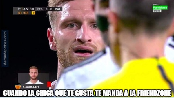 Hacen pedazos al Valencia con memes por goleada del Barcelona
