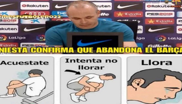 Los mejores memes de Iniesta y su adiós del Barça donde hacen pedazos a Messi