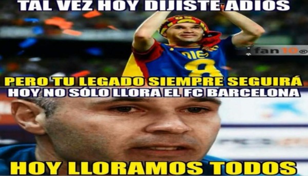 Los mejores memes de Iniesta y su adiós del Barça donde hacen pedazos a Messi
