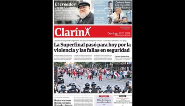 Pelotudos y la copa rota: Las portadas del escándalo del River Plate-Boca Juniors