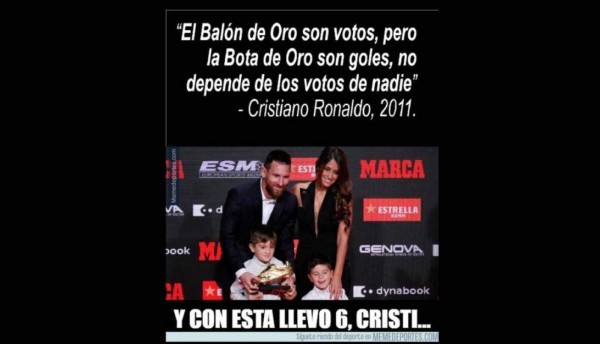Cristiano Ronaldo, víctima favorita de los memes tras la sexta Bota de Oro de Messi&nbsp;&nbsp;&nbsp;&nbsp;