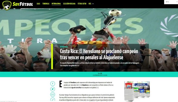 Lo que dicen los medios tras el título de Herediano ante Alajuelense