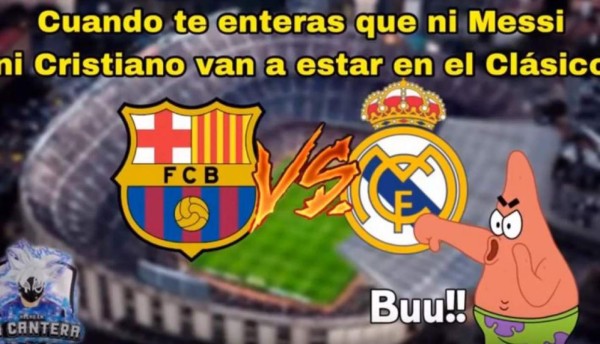 Sin Messi ni CR7: Los divertidos memes previo al clásico Barcelona-Real Madrid