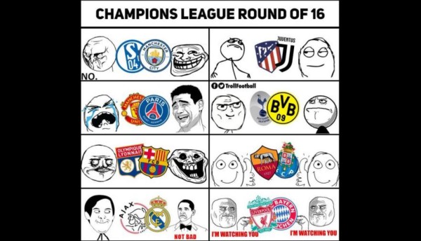Los memes 'descuartizan' al Real Madrid y Barcelona previo a los octavos de final de la Champions League &nbsp;&nbsp;