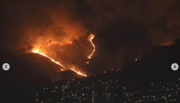 Las imágenes del voraz incendio en el sector de La Montañita en Tegucigalpa