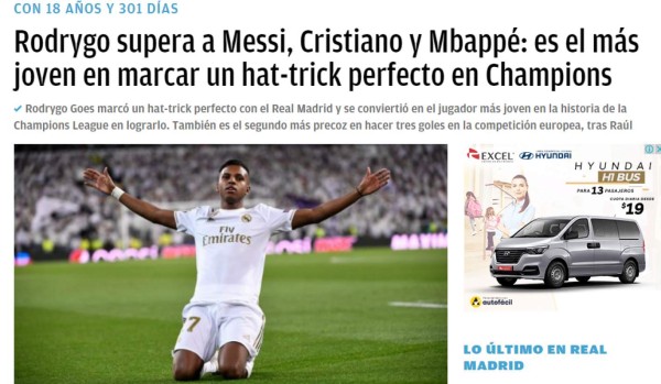Rodrygo pone a sus pies a la prensa mundial: 'Por fin hay alguien con pinta de estrella'