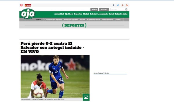 Prensa peruana furiosa tras caer ante El Salvador: 'Ridículo' y 'desatre'