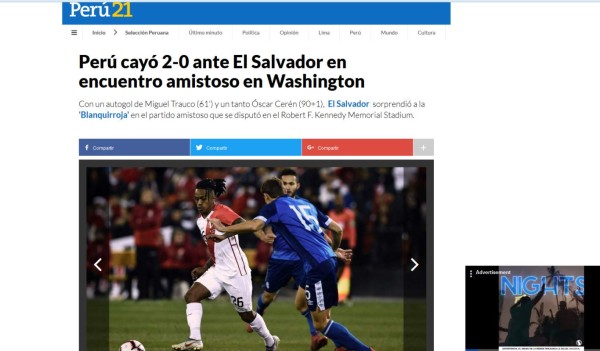 Prensa peruana furiosa tras caer ante El Salvador: 'Ridículo' y 'desatre'