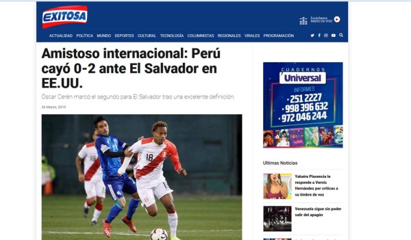 Prensa peruana furiosa tras caer ante El Salvador: 'Ridículo' y 'desatre'