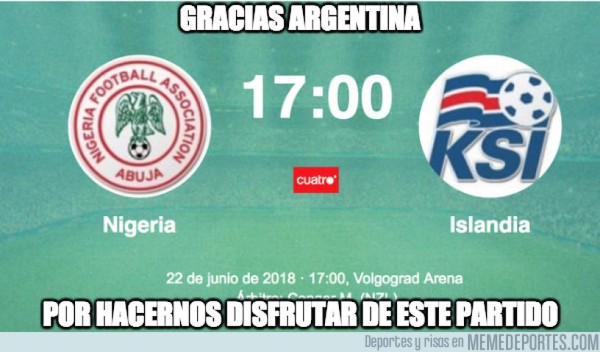 Los memes se disparan con Messi tras el triunfo de Nigeria sobre Islandia en Rusia 2018